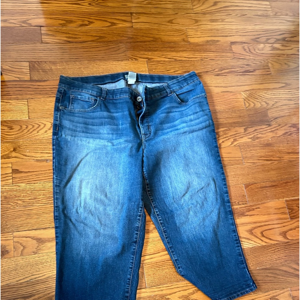Faded denim pants